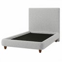 Ver imagem 1 de Cama Solteiro Pés Madeira Nami com Cabeceira Parise Linho Cinza Claro - Nexta Casa