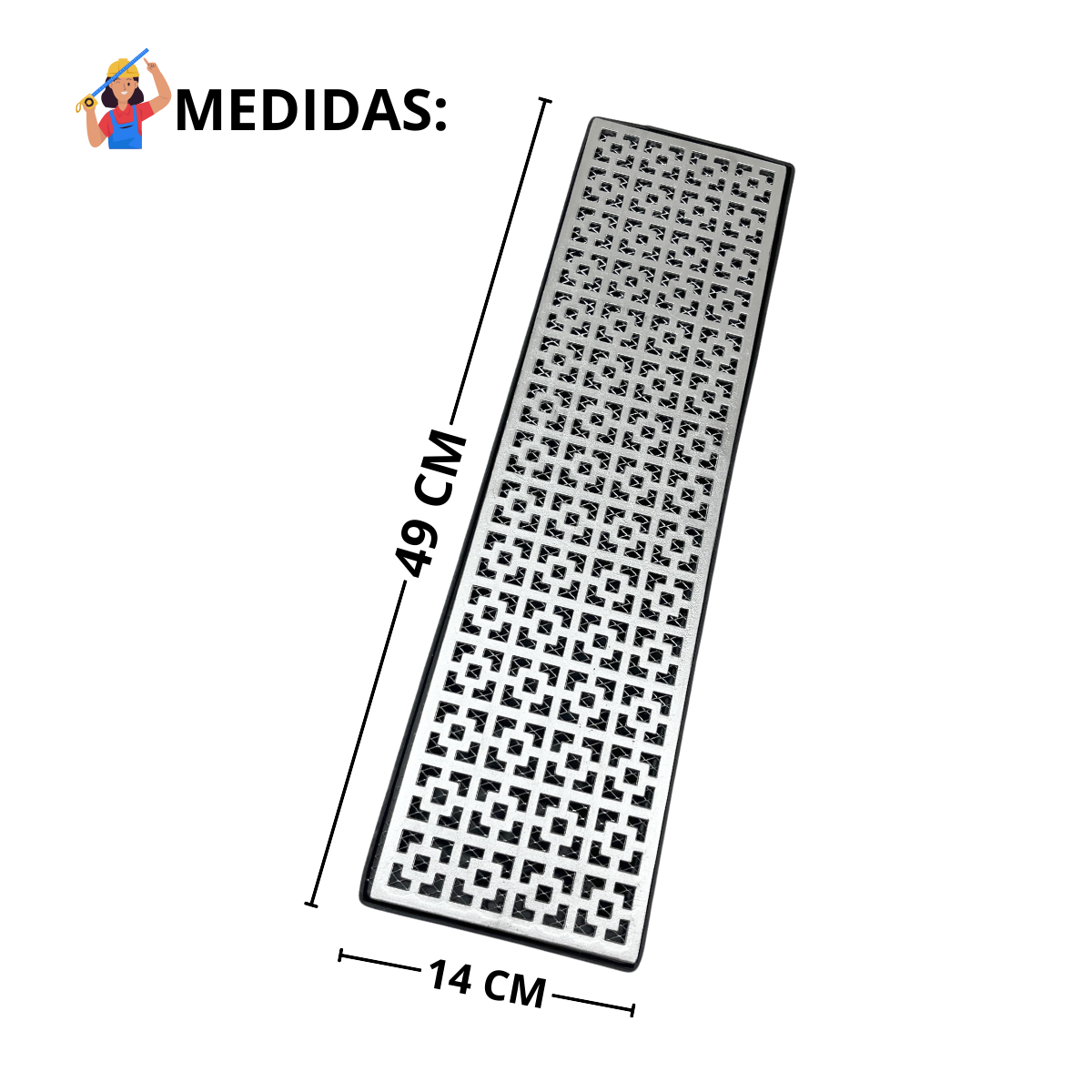 Ralo Anti Cheiro 15x50 Alumínio Dubai Anti Escorpião com Saída no Canto de 4 Polegadas - 2