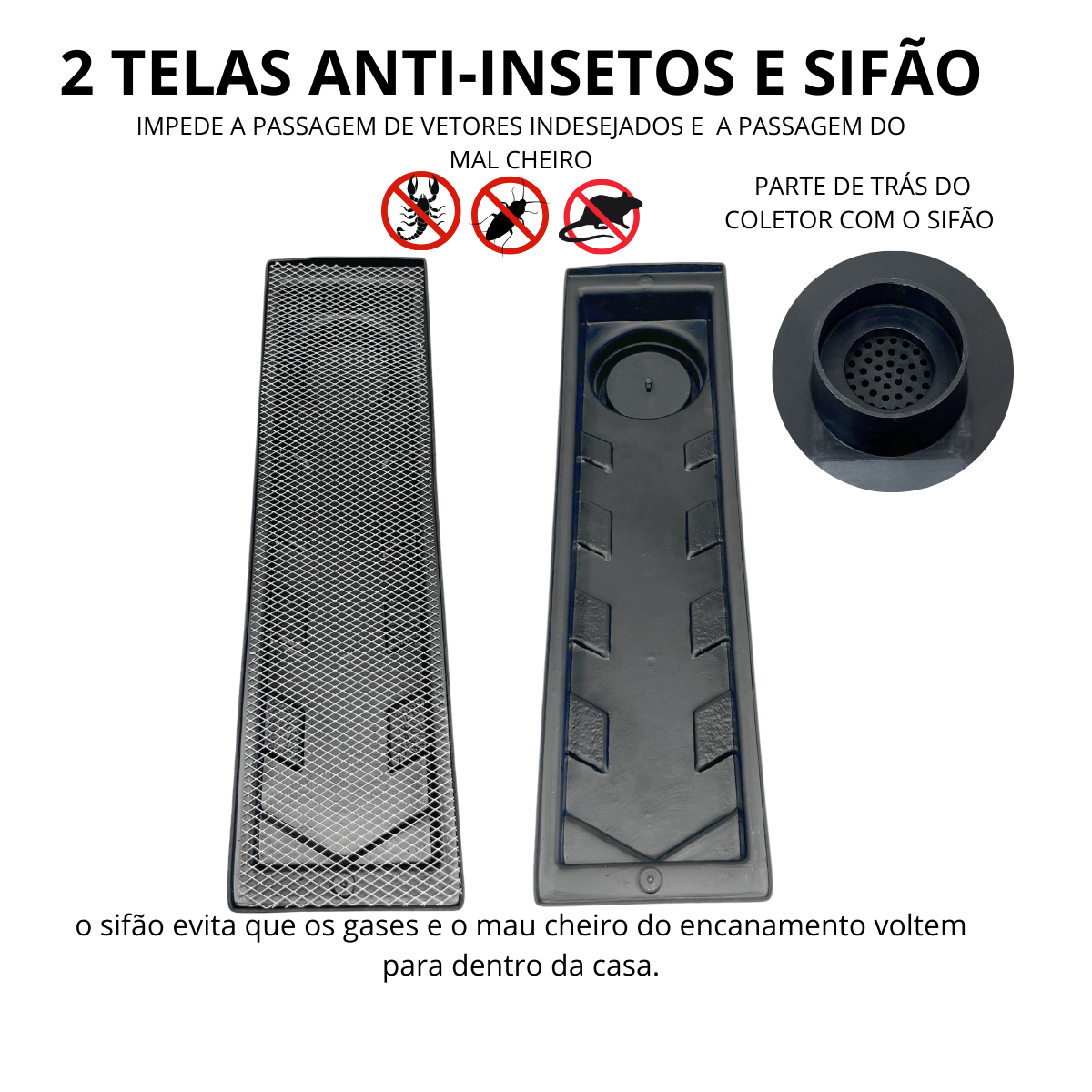 Ralo Anti Cheiro 15x50 Alumínio Dubai Anti Escorpião com Saída no Canto de 4 Polegadas - 6