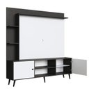 Ver imagem 2 de Estante para TV e Home Theater Retrô para TV até 50 Polegadas 180CMX184,5cm Pés em Madeira Maciça Retrô 2 Portas Quiditá Branco
