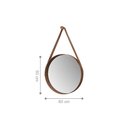 Ver imagem 2 de Espelho Decorativo Redondo 60 Cm com Alça Verona Castanho