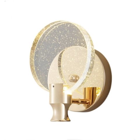 Arandela Led 6w Cristal Redondo Dourado 3000k Bivolt At8023