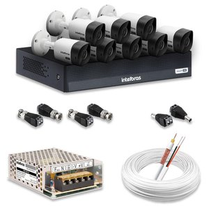 Kit 8 Câmeras de Segurança Intelbras Hd 720p com Dvr Mhdx 1008-c Full Hd L | Completo 100%