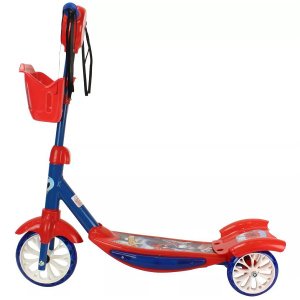 Patinete Homem Aranha Cestinha 3 Rodas com Led e Som Bbr Toys