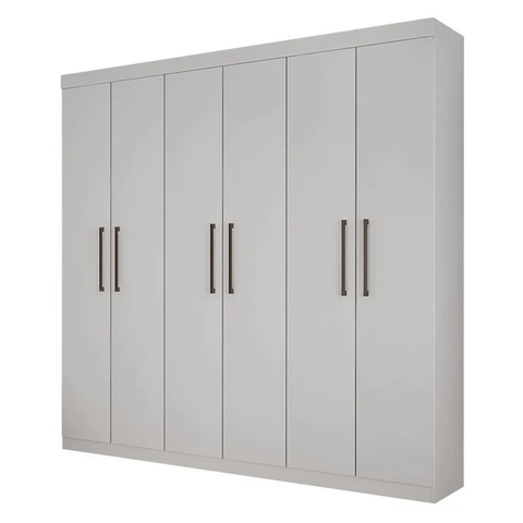 Guarda Roupa Casal 6 Portas 3 Gavetas 200cm Ubatuba Branco - Valverde