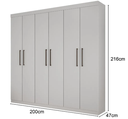 Ver imagem 2 de Guarda Roupa Casal 6 Portas 3 Gavetas 200cm Ubatuba Branco - Valverde