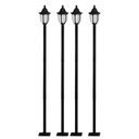 Ver imagem 1 de Kit 4 Postes de Iluminação Preto para Praça Tubo em Alumínio Lâmpada E27 Termoplástico Jardim