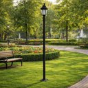 Ver imagem 5 de Kit 4 Postes de Iluminação Preto para Praça Tubo em Alumínio Lâmpada E27 Termoplástico Jardim