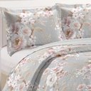 Ver imagem 2 de Kit Cobre Leito Colcha Mix Queen Estampado Dupla Face Floral 3 Peças - Marcela - 100% Poliéster