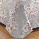 Ver imagem 3 de Kit Cobre Leito Colcha Mix Queen Estampado Dupla Face Floral 3 Peças - Marcela - 100% Poliéster