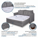 Ver imagem 5 de Sofá Cama Casal 95cm x 157cm Montreal