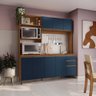 Cozinha Compacta Luna Kappesberg 3 Peças Canela/azul Profundo 192,5cm - 1
