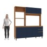 Cozinha Compacta Luna Kappesberg 3 Peças Canela/azul Profundo 192,5cm - 8