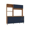 Cozinha Compacta Luna Kappesberg 3 Peças Canela/azul Profundo 192,5cm - 2