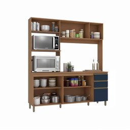 Cozinha Compacta Luna Kappesberg 3 Peças Canela/azul Profundo 192,5cm - 4