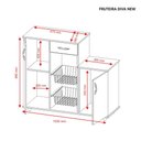 Ver imagem 6 de Fruteira com Diva Armário New 2 Portas 1 Gaveta Marrom/Branco - Notável Móveis
