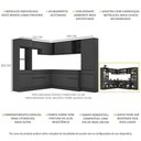 Ver imagem 4 de Armário de Cozinha Completa de Canto com Rodapé Veneza Multimóveis Mp2082.895 Preto