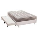 Ver imagem 1 de Cama Box c/Auxiliar Casal: Colchão Espuma Paropas D33 Confort Ultra Firme + Base CRC Courano White(1