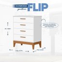 Ver imagem 3 de Cômoda Gaveteira para Quarto de Bebê Flip Branco/Fosco