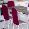 Kit 6 Capas Encosto de Cadeira de Ferro Tubular Cozinha e Jantar Malha Helanca Elástica:vinho Marsal - 1