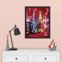 Ver imagem 2 de Quadro Coca-Cola Garrafas Coloridas 24x18cm - com vidro:Madeira preta