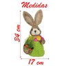 Coelho Fêmea de Palha Páscoa Decoração Enfeite Coelhinho 34cm - 3