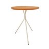 Mesa Lateral Redonda Bistrô Pé Palito Apoio Sofá Decoração 45 X 45cm Nozes / Champagne - 2