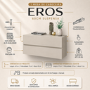Ver imagem 2 de Mesa de Cabeceira Suspensa Eros Branca 60cm 2 Gavetas