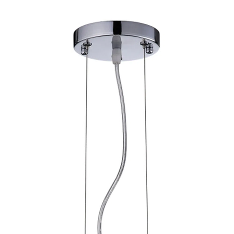 Pendente / Plafon Soho Cromado e Transparente e Ambar (d)28cm (a)13cm 3xg9 75w - Pd005am