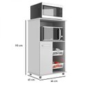 Ver imagem 5 de Balcão de Cozinha para Forno e Fruteira com 2 Cestos Branco