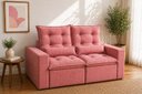 Ver imagem 2 de Sofá Retrátil e Reclinável 1,50m em Tecido Suede Rosa