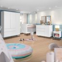 Ver imagem 1 de Quarto Completo Para Bebê Branco Guarda Roupa Com Cômoda E Berço Melinda Phoenix Baby
