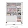 Quarto Completo Para Bebê Branco Guarda Roupa Com Cômoda E Berço Melinda Phoenix Baby - 4