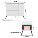 Ver imagem 2 de Quarto Completo Para Bebê Branco Guarda Roupa Com Cômoda E Berço Melinda Phoenix Baby
