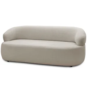 Sofá 2 Lugares Orgânico Sala de Estar Living 140cm Carmen F04 Bouclê Bege - Lyam Decor