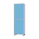 Ver imagem 1 de Armário Roupeiro de Aço para Vestiário 4 Portas Locker Azul Claro com Chave
