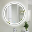 Ver imagem 3 de Espelho Jateado Redondo Iluminado com Led Frio e Touch 70cm