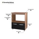 Ver imagem 5 de Balcão Cozinha para Forno Micro-ondas Multiuso Angel 02 Portas Savana Preto - Desk Design