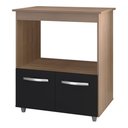 Ver imagem 6 de Balcão Cozinha para Forno Micro-ondas Multiuso Angel 02 Portas Savana Preto - Desk Design