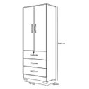 Ver imagem 5 de Guarda Roupa Solteiro 2 Portas Cabideiro 3 Gavetas Framar:branco