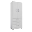 Ver imagem 2 de Guarda Roupa Solteiro 2 Portas Cabideiro 3 Gavetas Framar:branco