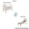 Kit Quarto Bebê Berço Americano 2 em 1 e Comoda Sapateira Isis Areia Fosco Infantil Pés Retrô Reller - 4
