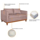 Ver imagem 6 de Kit Sofá 3 Lugares e 2 Poltronas Europa 180 cm Estilo Conforto e Elegância Linho Rosê - Amarena