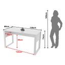 Ver imagem 3 de Mesa para Escritório Escrivaninha 136cm X 60cm Home Office Cor:branco