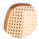 Ver imagem 6 de Cadeira Orgânica Fluire Tela Sextavada Assento Estofado Courino Caramelo Madeira Maciça Cor Freijó