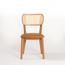 Ver imagem 7 de Cadeira Orgânica Fluire Tela Sextavada Assento Estofado Courino Caramelo Madeira Maciça Cor Freijó