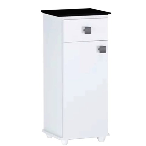 Balcão Multiuso Sky 1 Porta Gabinete 1 Gaveta Branco/Onix - Bela Móveis