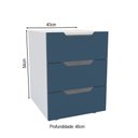 Ver imagem 3 de Mesa de Cabeceira Madri 3 Gavetas Azul/branco - Politorno