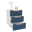 Ver imagem 2 de Mesa de Cabeceira Madri 3 Gavetas Azul/branco - Politorno