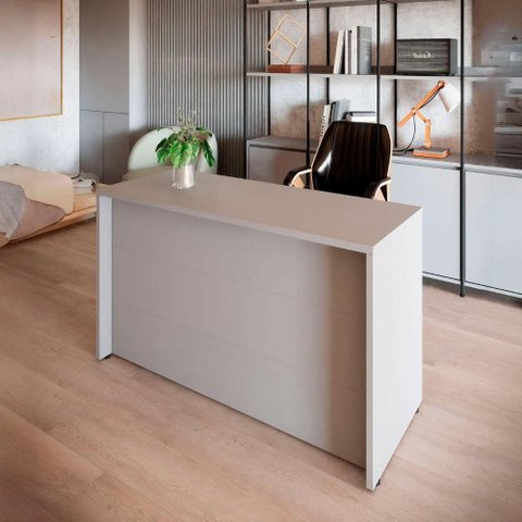 Balcão de Atendimento 90 cm Reto Recepção Baixo F5 Office Cor:Cinza